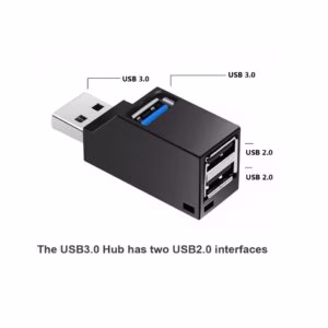 USB 3.0 Hub Adapter 1 to 3 Port High-Speed USB Splitter – Mini USB Hub for PC Laptop